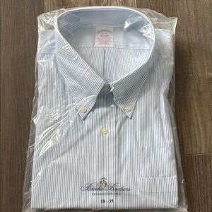 Brooks Brothers Blue and White Dress Shirt Business Style - Traditional Fit